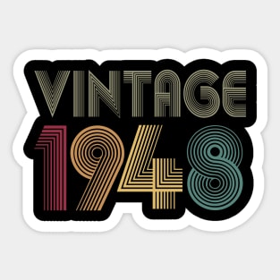 72th Birthday 1948 Gift Vintage Classic Sticker